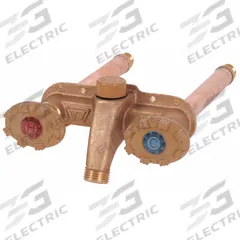 WOODFORD MFG. Dual Sillcock: Handwheel, Brass, Powder Coated, Aluminum, 1/2 in Inlet Connection Size (MPN 22CP-12). Key specifications — Brand: WOODFORD MFG.; Design: Standard; Body Material: Brass; Handle Material: Aluminum; Color/Finish: Powder Coated; Handle Type: Handwheel; Inlet Connection Type: NPT; Product Type: Sillcock.