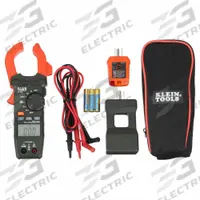 KLEIN TOOLS Digital Clamp Meter: TRMS, CAT III 600V, 400 A Max AC Current Measurement, Clamp Jaw (MPN CL120KIT). Key specifications — Brand: KLEIN TOOLS; Instrument Safety Rating: CAT III 600V; Instrument Counts: 2,000; Calibration Certificate Included: Traceable without Data.