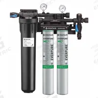 PENTAIR/EVERPURE Water Filtration System: 0.5 micron, 3.3 gpm, NPT, 25 1/2 in Overall Ht, 18,000 gal (MPN EV932802-75). Key specifications — Brand: PENTAIR/EVERPURE; Reduces: Chlorine Taste; Filter Media: Carbon.