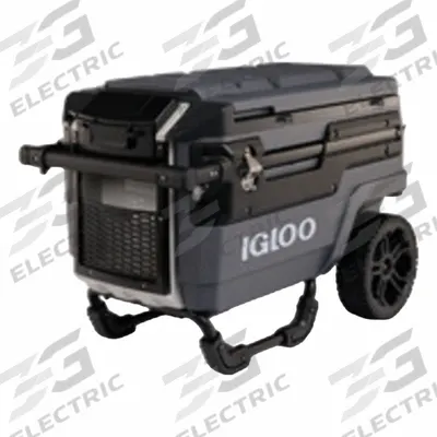 IGLOO Roller Chest Cooler: Gray, 112 Cans, 70 qt Cooler Capacity - Standard Chest Coolers