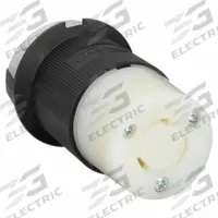 HUBBELL Locking Connector: Non-NEMA, Black/White, 250V AC, 30 A Current Rating, 2 Poles, 3 Wires (MPN HBL3333GC). Key specifications — Brand: HUBBELL.