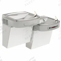 ELKAY Bi-Level Drinking Fountain: On-Wall, 25 5/16 in Ht, Sensor, 8 gph @ 50°F, Silver (MPN LZOSTL8SC). Key specifications — Housing Color: Silver; Brand: ELKAY; Housing Material: Vinyl Clad Steel; Housing Finish: Plain; Chilling Capacity: 8 gph @ 50°F.