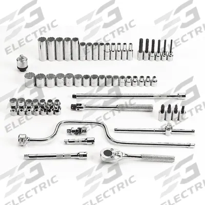 PROTO Socket Wrench Set: 3/8 in Drive, 58 Piece, 12-Point, Metric - Metric Socket Sets with Bit Sockets & Drive Tools