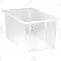 QUANTUM STORAGE SYSTEMS Stacking and Nesting Tote: 5.7 gal, 18 in x 11 in x 9 in, Clear (MPN SNT185CL). Key specifications — Nestable: Nesting Capable; Brand: QUANTUM STORAGE SYSTEMS; Material: Plastic.