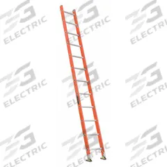 LOUISVILLE LADDER Straight Ladder: 12 ft Ladder Size, Fiberglass, 300 lb Load Capacity, 25 lb Wt (MPN FE3112). Key specifications — Color: Orange; Brand: LOUISVILLE LADDER; Included Features: Mar-Resistant End Caps; Shoe Type: Swivel Safety.