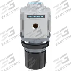 WILKERSON Compressed Air Regulator: Aluminum, 3/8 in NPT, 150 cfm, 300 psi Max Op Pressure, Knob (MPN R18-03-F000B). Key specifications — attr111664: No; attr111400: R18; attr111627: WILKERSON.