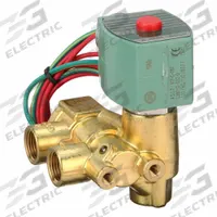 REDHAT Solenoid Valve: 3-Way, Normally Closed, 3/8 in Pipe Size, 110V AC/120V AC, Quick Exhaust (MPN 8321G002). Key specifications — Pipe Size: 3/8 in; Voltage: 120V AC; Brand: REDHAT; Coil Enclosure: Watertight.