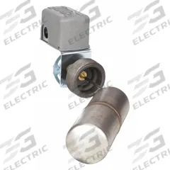TELEMECANIQUE SENSORS Liquid Level Switch: Open On Rise, DPST-2NO, Steel (MPN 9037HG33R). Key specifications — Brand: TELEMECANIQUE SENSORS; Electrical Connection Type: Screw Clamp; Float Rod Angle: 45°; Minimum Media Specific Gravity: 0.85.