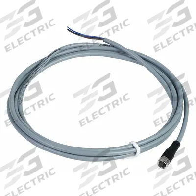 TELEMECANIQUE SENSORS Cordset: M8 Female Straight X Bare Wire, 3 Pins, Gray, PVC - Single-Ended Cordsets with PVC Jacket for Flexing Applications