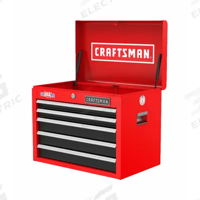 CRAFTSMAN Top Chest: 5 Drawers, Light Duty, 26 in Overall Wd, 16 in Overall Dp - Light-Duty Top Chests