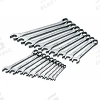 SK PROFESSIONAL TOOLS Combination Wrench Set: Alloy Steel, Chrome, 19 Tools, 15° Head Offset Angle (MPN 86224). Key specifications — attr309520: Chrome; attr309519: Alloy Steel; attr324929: SK PROFESSIONAL TOOLS; attr309512: Storage Rack; attr309522: No; attr309533: No.
