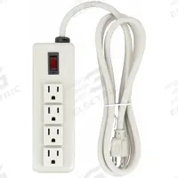 TRIPP LITE Outlet Strip: 4 Outlets, 6 ft Cord Lg, 15 A Current, Not UL Rated for Healthcare, Beige (MPN 4SPDX). Key specifications — Brand: TRIPP LITE; Mounting Style: Keyhole.