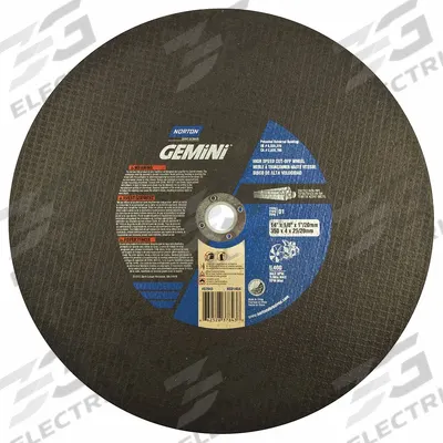 NORTON Abrasive Cut-Off Wheel: Type 1, 14" x 1/8", 20 mm/1" Arbor, SC/AO, 24 Grit - Cut-Off Wheels for Ductile & Cast Iron