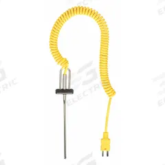 COOPER ATKINS Air Temperature Probe: -100°F to 500°F /-73°C to 260°C, Type K, Needle Tip (MPN 50332-K). Key specifications — Brand: COOPER ATKINS; Cable Material: Polyurethane Outer Jacket; Cable Length: 12 in (Coiled)/48 in (Extended).