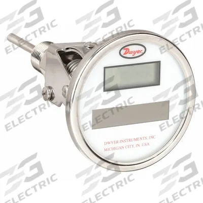 Dwyer Digital Thermometer: 24 in Stem Lg, -58°F to 302°F /-50°C to 150°C - Adjustable-Angle Water-Resistant Digital Thermometers
