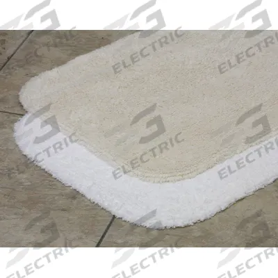 LACEY MILLS Bathroom Rug: 28 oz, 24 in Overall Lg, 17 in Overall Wd, Cotton, White - Bathroom Rugs