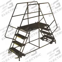 BALLYMORE Mobile Work Platform: 5 ft Platform Ht - Max, 36 in x 36 in, Steel, 800 lb Load Capacity (MPN DEP6-3636). Key specifications — Folding: Not Foldable; Mobility: Rolling; Brand: BALLYMORE; Color: Gray; Height Adjustability: Fixed Height; Includes Handrails: Handrails Included; Locking Mechanism: Foot-Activated Step Lock; Handrails: Includes Handrails.