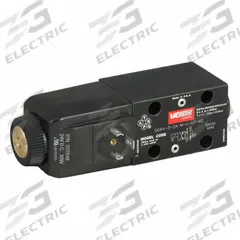 VICKERS Hydraulic Directional Valve: 21 gpm Max Flow Rate, D03 NFPA Size, Two Positions, Tank, Tank (MPN 529762). Key specifications — attr1018253: VICKERS; attr1018274: D03; attr1018283: Tank; attr1018249: 529762; attr1018300: Electrical; attr1018289: DG4V.