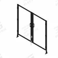T-Slot Framing System Door: Stand-Alone, Black, Double Swing, 72 in H x 75 in W x 5 1/2 in D, Solid (MPN 48263). Key specifications — Finish: Anodized; Brand: FAZTEK; Panel Color: Clear; Panel Type: Solid; Color: Black; Material: Polycarbonate; Assembly: Assembled; Manufacturer Part Number: 48263.