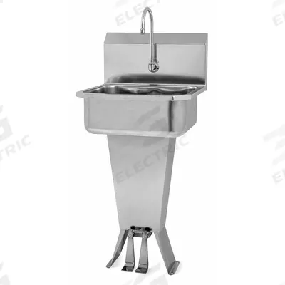 SANI-LAV Hand Sink: 41 1/2 in Overall Ht, 17 in Bowl Lg, 7 in Bowl Dp, 2 gpm Flow Rate - One-Station Freestanding Hand Sinks with Faucets