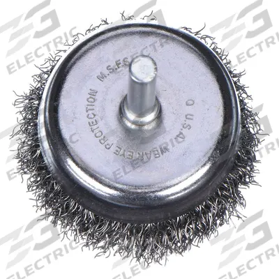 WEILER Cup Brush: Crimped Steel, 1 3/4 in Brush Dia, 1/4 in Shank, 0.012 in Fill Dia - Light-Cleaning Brushes for Carbon Steel