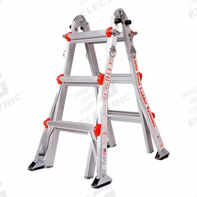 LITTLE GIANT Combination Ladder: 6 Configurations, Aluminum, 300 lb Load Capacity - Aircraft Support Multifunction Ladders
