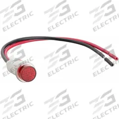 DAYTON Raised Panel Light: 12 mm Panel Mounting Hole Dia, LED, Raised Head (MPN 22NY55). Key specifications — Brand: DAYTON; Electrical Connection: 6 in Wire Leads.