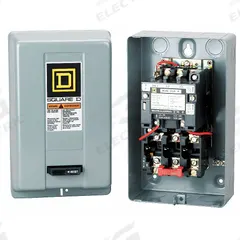 SQUARE D Magnetic Motor Starter: Non-Reversing, 3 Poles, NEMA Size 4, 135 A, 120V AC Coil (MPN 8536SFG1V02S). Key specifications — Brand: SQUARE D; Coil Voltage: 110/120V AC; Phase: Three; Operator: None; Terminal Connection Type: Screw Clamp Terminals; Includes Pilot Light: No; Operator Controls: None; Auxiliary Contacts Included: No Auxiliary Contacts Included.