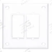 CORTECH Wall Plate: Decorator-Rocker, 2 Gang, White, Std Size (MPN TPDGF). Key specifications — Brand: CORTECH; Material: Polycarbonate/Nylon.