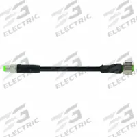 MURRELEKTRONIK Cordset: M8 Male Straight X M12 Female Straight, PUR, Black, 0.6 m Cable Lg (MPN 7000-88241-6300060). Key specifications — Cable Jacket Color: Black; IP Rating: IP66K; Wire Size: 24 AWG; Brand: MURRELEKTRONIK.