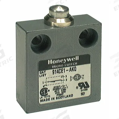 Honeywell Non Plug-In Limit Switch: Plunger Actuator, Metallic, Plunger, 2 Mounting Holes - Top-Mount Plunger Limit Switches