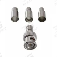 GEM BY TRIPLETT Coaxial Connector: Male, Connector, Silver, Crimp-On, RG-59/RG-6, BNC, 10 PK (MPN 301-00TP). Key specifications — attr930438: Connector; attr930422: GEM BY TRIPLETT; attr930423: Silver; attr930429: Nickel-Plated; attr930430: Male.