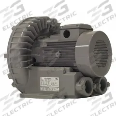 FUJI ELECTRIC Regenerative Blower: 5 hp, 133.5 in wc Max Op Pressure, 95 in wc Max Vacuum, 575V AC (MPN VFZ601A-5W). Key specifications — attr49842: Three; attr49816: FUJI ELECTRIC; attr49813: VFZ601A-5W; attr49822: 4.9 A; attr49827: Female; attr49830: NPT; attr49833: NPT; attr49845: 575V AC.