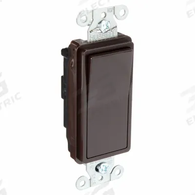 BRYANT Wall Switch: Rocker Switch, 3-Way, Maintained, Brown, 120/277V AC - Rocker Wall Switches