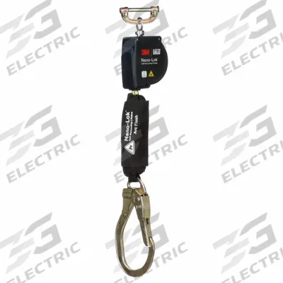 3M DBI-SALA Self-Retracting Lifeline: 2 1/2 inSteel Quick-Connect Anchor, 8 ft Line - Arc-Flash Rated Personal SRLs
