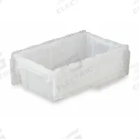 ORBIS Attached Lid Tote: 5.2 gal, 19 3/4 in x 11 3/4 in x 7 1/4 in, Clear Body, Clear Lid, Plastic (MPN FP075 Clear). Key specifications — Material: Plastic; Brand: ORBIS.