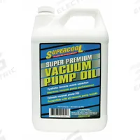 SUPERCOOL Vacuum Pump Oil: 1 gal, Can, 118 Viscosity Index, 220°C Flash Point (MPN V128). Key specifications — attr71764: No; attr59266: Can; attr59279: 118.