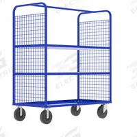 VALLEY CRAFT Cage Cart: 2,000 lb, Overall Dim. 57 in L x 30 in W x 68 in H, Adj, 2 Shelves, Rubber (MPN F89057VCBL). Key specifications — Caster/Wheel Configuration: (2) Rigid; Color: Blue; Shelf Adjustability: Adjustable; Brand: VALLEY CRAFT.