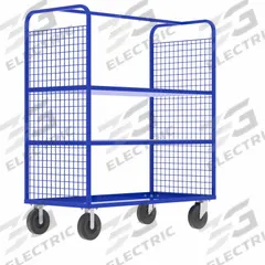 VALLEY CRAFT Cage Cart: 2,000 lb, Overall Dim. 57 in L x 30 in W x 68 in H, Adj, 2 Shelves, Rubber (MPN F89057VCBL). Key specifications — Caster/Wheel Configuration: (2) Rigid; Color: Blue; Shelf Adjustability: Adjustable; Brand: VALLEY CRAFT.