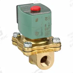 REDHAT Solenoid Valve: 2-Way, Normally Closed, 3/8 in Pipe Size, 110V AC/120V AC, High Flow (MPN SC8210G001). Key specifications — Pipe Size: 3/8 in; Voltage: 120V AC; Brand: REDHAT.