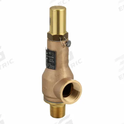 CASH VALVE Safety Relief Valve: Bronze, Brass, 1 in x 1 1/4 in, MNPTF x FNPTF - Cryogenic Service Pressure Relief Valves