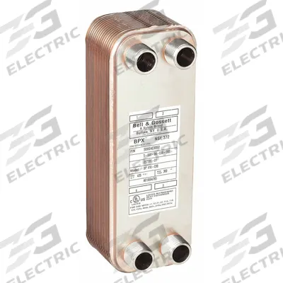 BELL & GOSSETT Heat Exchanger: 500,000 BtuH Water / 50,900 BtuH Oil, 50 gpm, 7.9 sq ft - Brazed Plate Heat Exchangers
