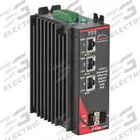 RED LION Ethernet Switch: Unmanaged, DIN Rail, 5 Ports, RJ45, 10/100/1000 Base-TX (MPN SLX-5EG-2SFP). Key specifications — Port Type: RJ45; Manufacturer Part Number: SLX-5EG-2SFP; Brand: RED LION; Features: Surge Protection on Power Inputs; Maximum Input Voltage: 52V DC; Mounting Location: DIN Rail; Network Interface: 10/100/1000 Base-TX.
