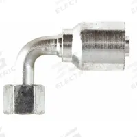 PARKER Hydraulic Crimp Fitting: Steel x Steel, 90° Elbow, -10 For Hose Dash Size, ORS x Crimp (MPN 1J577-10-10). Key specifications — Fitting Gender: Female x Genderless; Fitting Connection Type: ORS x Crimp; For Hose Dash Size: -10; Thread Size: 0.511"-27; Brand: PARKER.