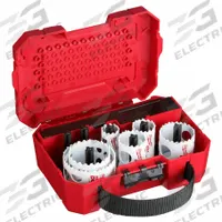 MILWAUKEE Hole Saw Kit: 10 Pieces, 1 5/8 in Max. Cutting Dp, Bi-Metal, 3.5 Teeth per Inch (MPN 49-22-4095). Key specifications — attr1098178: 3.5; attr1098172: MILWAUKEE.