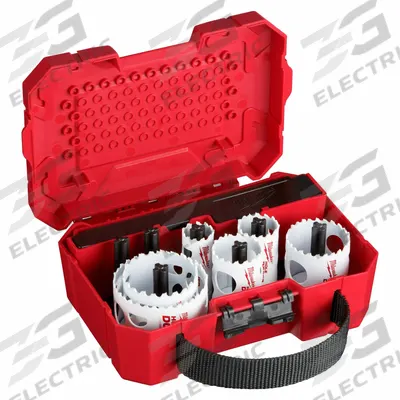 MILWAUKEE Hole Saw Kit: 10 Pieces, 1 5/8 in Max. Cutting Dp, Bi-Metal - Multi-Material-Cutting Hole Saw Kits