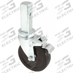 APPROVED VENDOR Stem Caster: Swivel, 5 in Wheel Dia., 1 1/4 in Wheel Wd, Rubber, 1 1/4 in Stem Dia. (MPN 20TM40). Key specifications — Wheel Bearing Type: Plain; Brand: APPROVED VENDOR; Roll Up: Swivel with Total Lock.