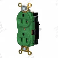 HUBBELL Receptacle: Duplex, 5-20, Green, 125V AC, 20 A, 2 Pole / 3 Wire (MPN HBL5362STGN)