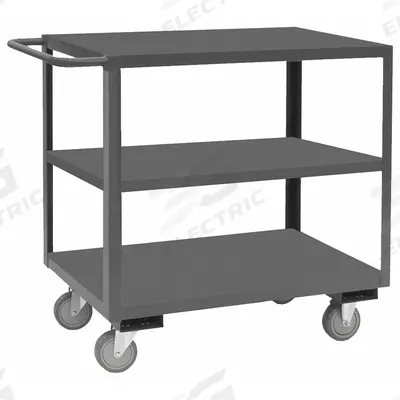 APPROVED VENDOR Utility Cart: 1,200 lb, 30 in L x 18 in W Shelf, 3 Shelves, Gray - General Purpose Utility Carts