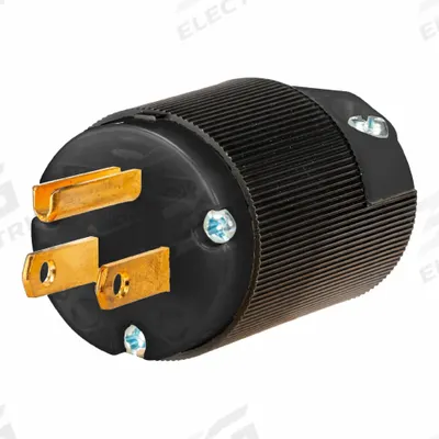 HUBBELL Straight Blade Plug: 5-15P, 125V AC, 15 A, 2 Pole, 3 Blade, Black (MPN HBL5266CBKST) - General Purpose Plugs